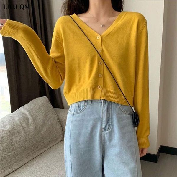 spring autumn knitted crop cardigan women korean short sweater long sleeve v neck green blue loose casual women's knits & tees, White
spring autumn knitted crop cardigan women korean short sweater long sleeve v neck green blue loose casual women's knits & tees, White