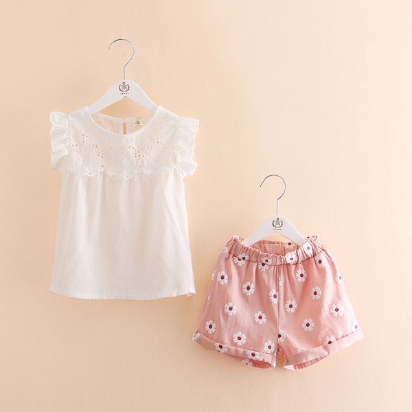 2021 summer fashion 2 3 4 6 8 10 years hollow out fly sleeve t shirt+floral shorts 2 pieces little kids baby girls summer sets, White;black
2021 summer fashion 2 3 4 6 8 10 years hollow out fly sleeve t shirt+floral shorts 2 pieces little kids baby girls summer sets, White;black