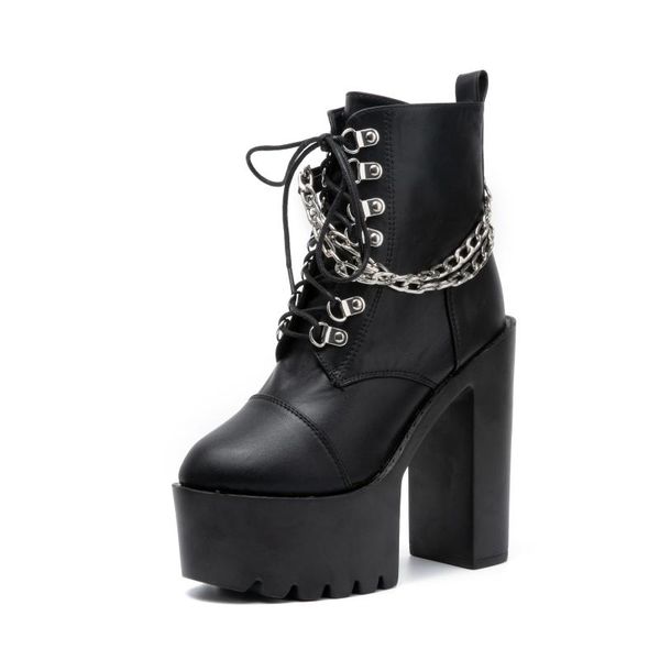 boots women round toe platform chain high heels fashion model ankle strap zipper slim for shoes lace up, Black
boots women round toe platform chain high heels fashion model ankle strap zipper slim for shoes lace up, Black