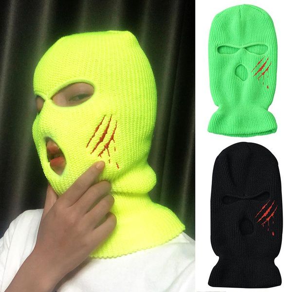 berets 3 holes winter warm balaclava mask hat full face black knitted ski snowboard cap hip hop multiple colour beanie, Blue;gray
berets 3 holes winter warm balaclava mask hat full face black knitted ski snowboard cap hip hop multiple colour beanie, Blue;gray
