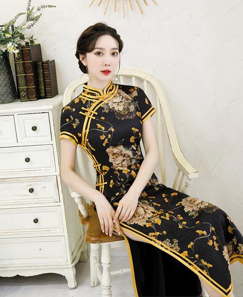 ethnic clothing vintage print long cheongsams slim high split chinese dress female classic mandarin collar qipao double faux silk prom, Red
ethnic clothing vintage print long cheongsams slim high split chinese dress female classic mandarin collar qipao double faux silk prom, Red