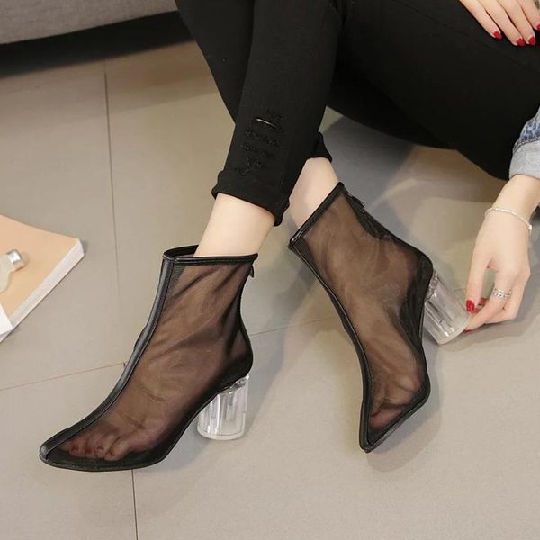 boots mesh cool women's thick heel spring and summer breathable high roman heels, Black
boots mesh cool women's thick heel spring and summer breathable high roman heels, Black
