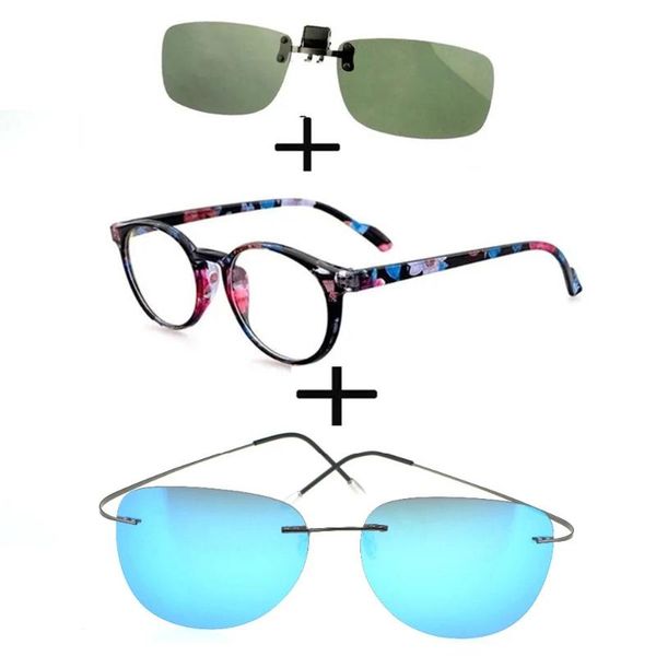 sunglasses 3pcs retro round light reading glasses for men women + polarized alloy luxury thin leg clip, White;black
sunglasses 3pcs retro round light reading glasses for men women + polarized alloy luxury thin leg clip, White;black