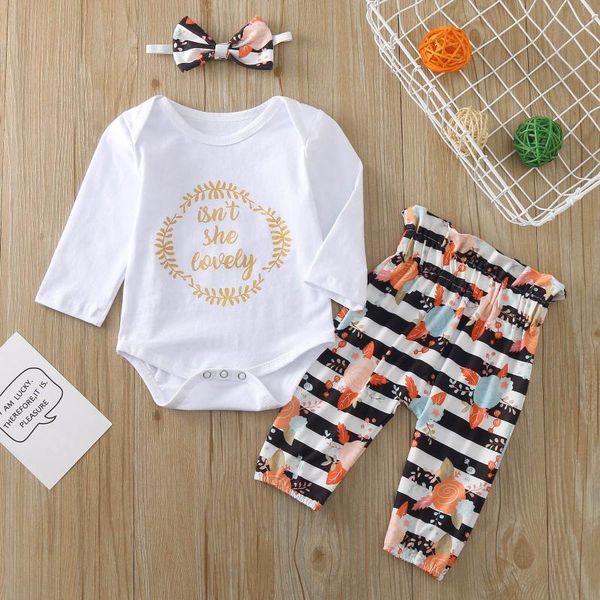 clothing sets autumn winter born infant baby girl letter long sleeve bodysuit+floral stripe pants headbands set girls clothes outfit, White
clothing sets autumn winter born infant baby girl letter long sleeve bodysuit+floral stripe pants headbands set girls clothes outfit, White