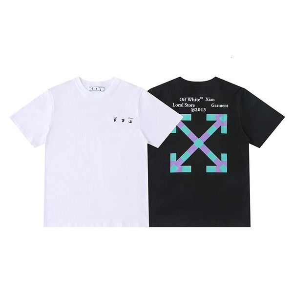 off style white2021 spring and summer new xi'an limited arrstyle printed oversized short sleeve t-shirt, White;black
off style white2021 spring and summer new xi'an limited arrstyle printed oversized short sleeve t-shirt, White;black