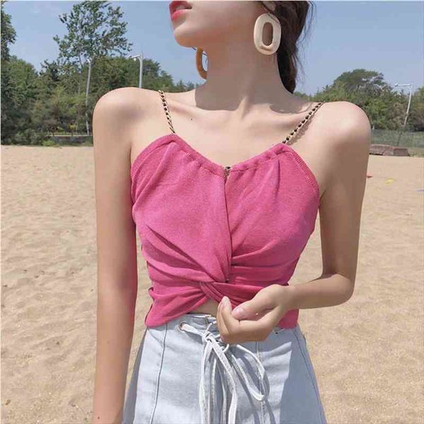 women twisted knit camisole tanks crop female cropped sleeveless t shirts, White
women twisted knit camisole tanks crop female cropped sleeveless t shirts, White