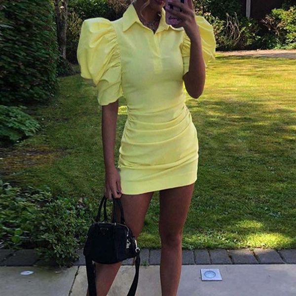 casual dresses femme zipper 2021 puff sleeve evening party outwear yellow wrinkled summer mini dress sweet lady bodycon women g2897, Black;gray
casual dresses femme zipper 2021 puff sleeve evening party outwear yellow wrinkled summer mini dress sweet lady bodycon women g2897, Black;gray