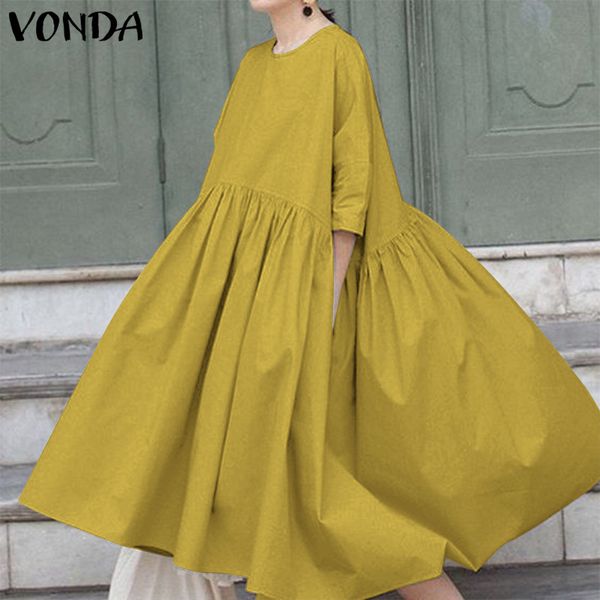 women spring autumn dress vintage solid bohemian long dress vonda 3/4 sleeve holiday party pleated vestidos plus size sundress, Black;gray
women spring autumn dress vintage solid bohemian long dress vonda 3/4 sleeve holiday party pleated vestidos plus size sundress, Black;gray