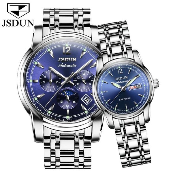 wristwatches jsdun luxury couple men's watch fashion stainless steel mechanical ladies dress waterproof relojes hombre, Slivery;brown
wristwatches jsdun luxury couple men's watch fashion stainless steel mechanical ladies dress waterproof relojes hombre, Slivery;brown