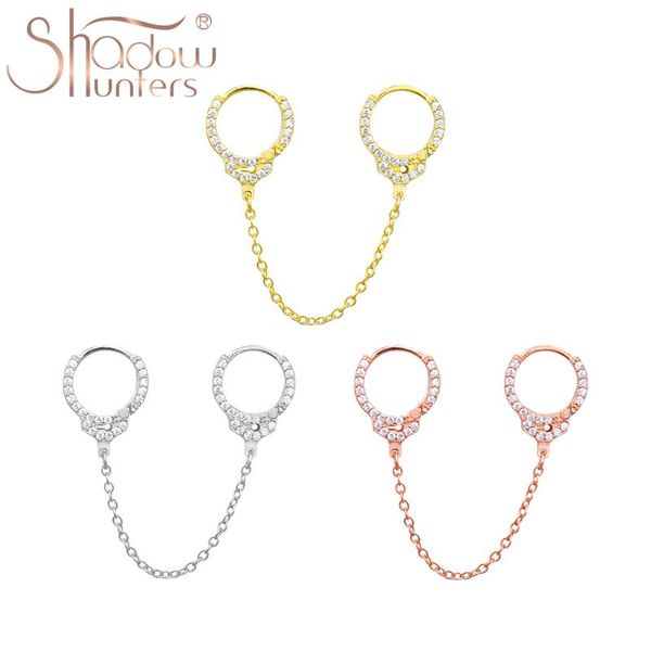 real 925 sterling silver handcuffs huggies hoop earrings link chain earring with zircon cz women jewelry piercings & huggie, Golden;silver
real 925 sterling silver handcuffs huggies hoop earrings link chain earring with zircon cz women jewelry piercings & huggie, Golden;silver