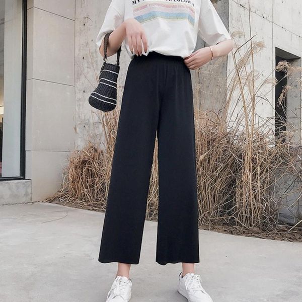 women's pants & capris women fashion casual trouser slim elastic solid color high waist straight wide leg for pantalones mujer, Black;white
women's pants & capris women fashion casual trouser slim elastic solid color high waist straight wide leg for pantalones mujer, Black;white