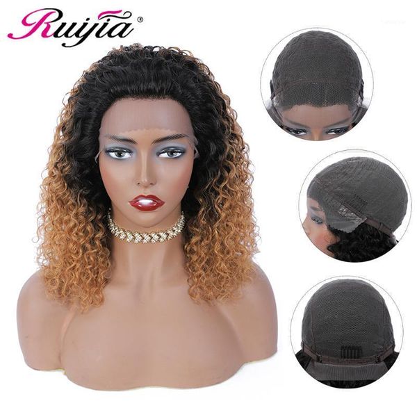 ruijia brazilian hair water wave part lace wigs ombre blonde color non-remy human for women 150% density1, Black;brown
ruijia brazilian hair water wave part lace wigs ombre blonde color non-remy human for women 150% density1, Black;brown
