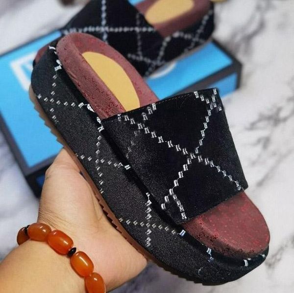 women designers slipper slide sandal floral brocade heightening thick soled bottoms fashion beach slippers causal, Black
women designers slipper slide sandal floral brocade heightening thick soled bottoms fashion beach slippers causal, Black