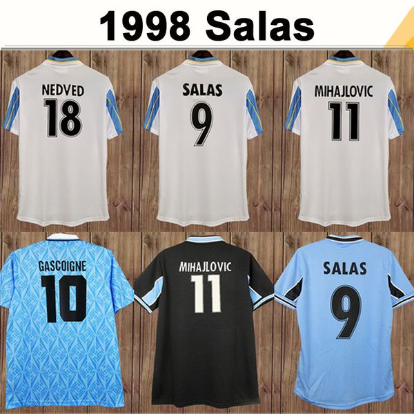99 98 salas mens retro soccer jerseys 1991 gascoigne home football shirt 1999 2000 ss lazio mancini inzaghi nedved nesta uniforms, Black
99 98 salas mens retro soccer jerseys 1991 gascoigne home football shirt 1999 2000 ss lazio mancini inzaghi nedved nesta uniforms, Black