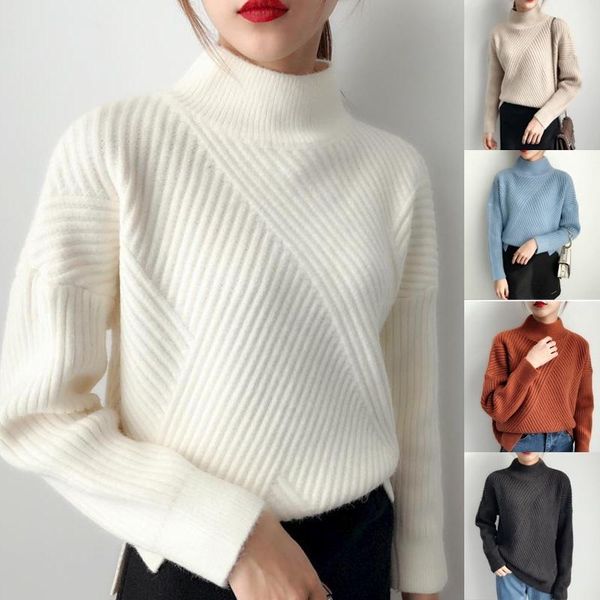 women's sweaters style winter fashion thick wool knitted knot pullover comfortable turtleneck sweater, White;black
women's sweaters style winter fashion thick wool knitted knot pullover comfortable turtleneck sweater, White;black