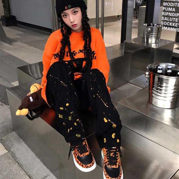 women's jeans jean autumn korean fashion black splash ink wash high waist casual winter loose straight and thin pants, Blue
women's jeans jean autumn korean fashion black splash ink wash high waist casual winter loose straight and thin pants, Blue