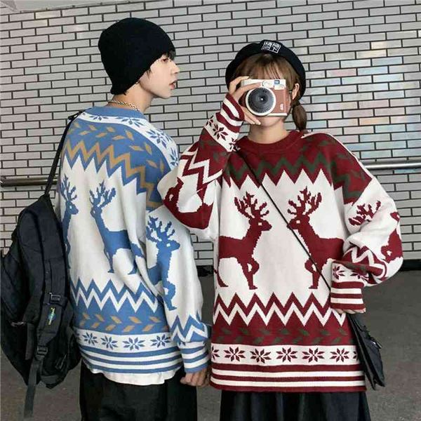 christmas sweater couple outfit o-neck pullover loose kawaii winter clothes women retro oversized sweater warm long sleeve top, White;black
christmas sweater couple outfit o-neck pullover loose kawaii winter clothes women retro oversized sweater warm long sleeve top, White;black