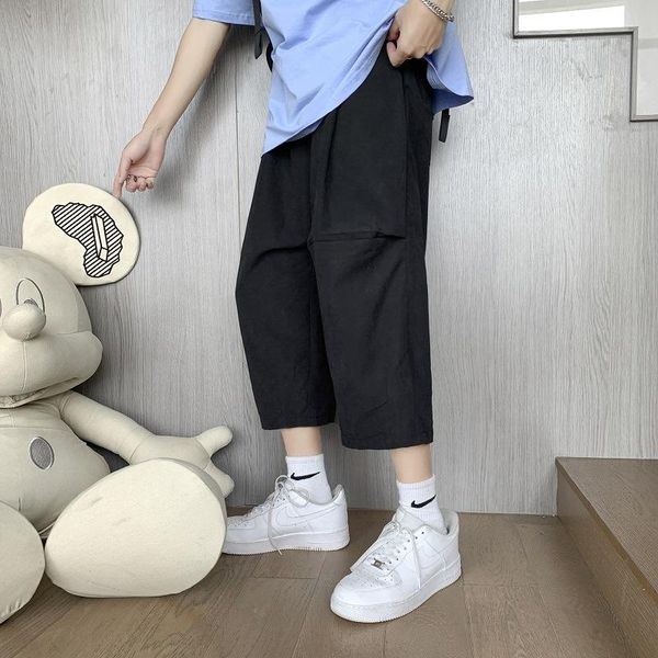 men's pants 2021 summer outside wear wide leg cropped men traditional style loose thin fashion sports 7 division of shorts, Black
men's pants 2021 summer outside wear wide leg cropped men traditional style loose thin fashion sports 7 division of shorts, Black