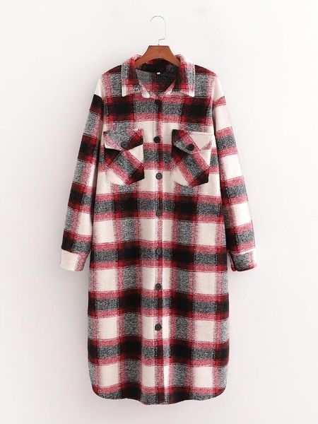 women's wool & blends women stylish mid long sweet plaid blend shirt jackets shacket turn-down neck check jacket cute girls chic coats, Black
women's wool & blends women stylish mid long sweet plaid blend shirt jackets shacket turn-down neck check jacket cute girls chic coats, Black