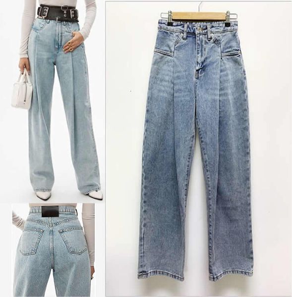 jean aaw136 2021 spring summer women's folding high waist cotton loose light blue jeans wide leg pants a2
jean aaw136 2021 spring summer women's folding high waist cotton loose light blue jeans wide leg pants a2