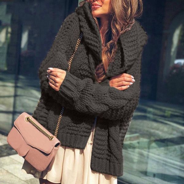 women's jackets fall winter 2021 knit cardigan sweater woman long sleeve v-neck pockets loose coats vintage oversized casual jacket, Black;brown
women's jackets fall winter 2021 knit cardigan sweater woman long sleeve v-neck pockets loose coats vintage oversized casual jacket, Black;brown