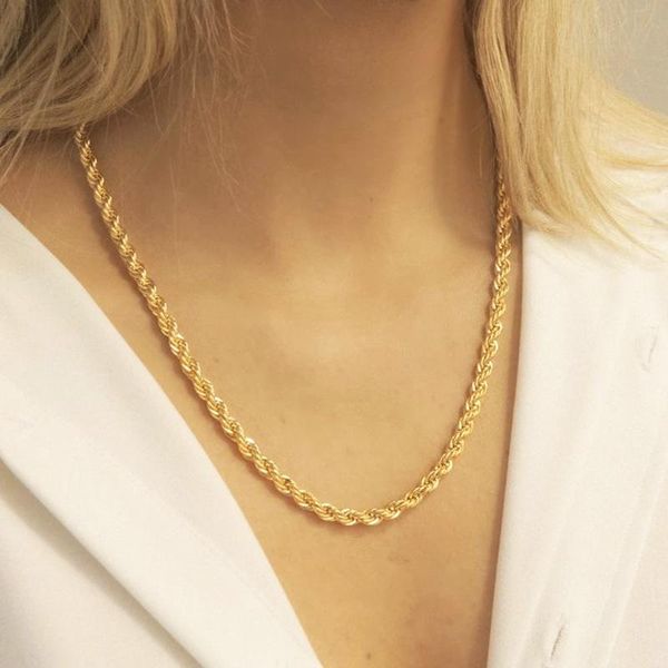 simple stainless steel twisted chain necklace never fade man women wild neck accessories handmade gold-color chokers, Golden;silver
simple stainless steel twisted chain necklace never fade man women wild neck accessories handmade gold-color chokers, Golden;silver