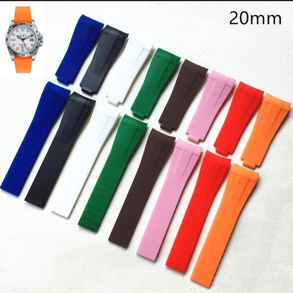 watch bands silicone rubber watchband 20mm orange green blue black soft curved end strap fit for rox oyster date-just, Black;brown
watch bands silicone rubber watchband 20mm orange green blue black soft curved end strap fit for rox oyster date-just, Black;brown