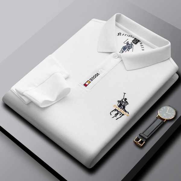 men's polos 2021 shirt cotton casual business embroidered logo autumn long-sleeved, White;black
men's polos 2021 shirt cotton casual business embroidered logo autumn long-sleeved, White;black