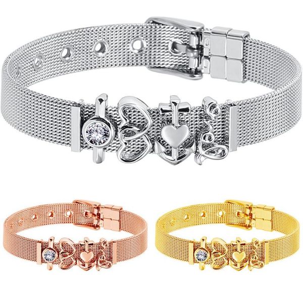 stainless steel mesh charms bracelet double hearts&anchor&love ladies bracelets valentine's gift charm, Golden;silver
stainless steel mesh charms bracelet double hearts&anchor&love ladies bracelets valentine's gift charm, Golden;silver