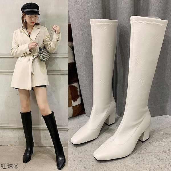 boots net red below the knee 2021 spring and autumn thick heel square head elastic high heels, Black
boots net red below the knee 2021 spring and autumn thick heel square head elastic high heels, Black
