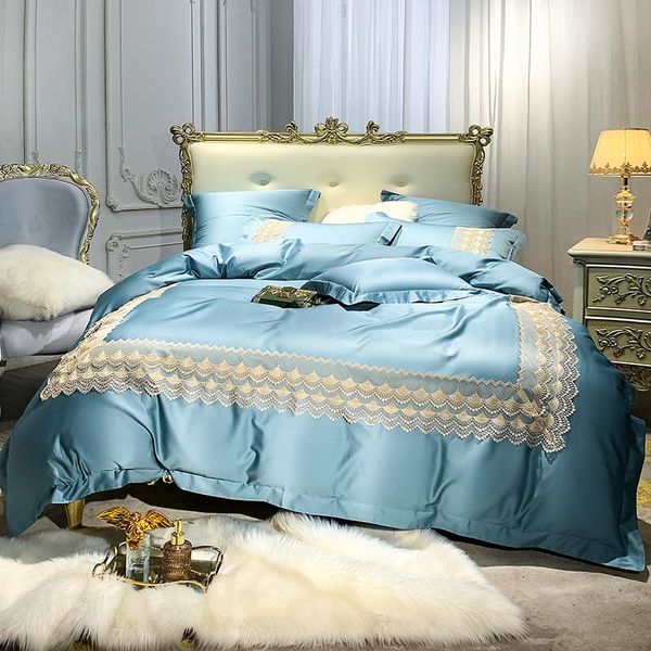 bedding sets luxury blue 1000tc egyptian cotton princess wedding lace embroidery set satin silky duvet cover bed linen pillowcases
bedding sets luxury blue 1000tc egyptian cotton princess wedding lace embroidery set satin silky duvet cover bed linen pillowcases