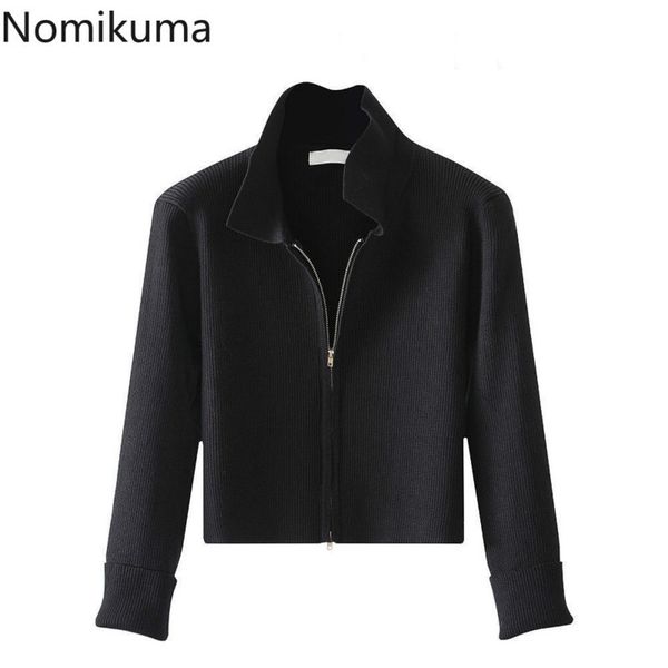 nomikuma knitted short cardigan coat korean long sleeve zipper turn-down collar sweater spring women knitwear jacket 6d818 210427, White;black
nomikuma knitted short cardigan coat korean long sleeve zipper turn-down collar sweater spring women knitwear jacket 6d818 210427, White;black
