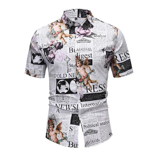 men's casual shirts logo loose shirt retro style print cardigan lapel short sleeve, White;black
men's casual shirts logo loose shirt retro style print cardigan lapel short sleeve, White;black