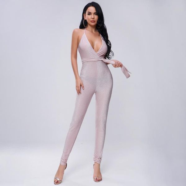 women's jumpsuits & rompers tosheiny 2021 summer halter women jumpsuit backless v neck long belt bodycon playsuits th9108, Black;white
women's jumpsuits & rompers tosheiny 2021 summer halter women jumpsuit backless v neck long belt bodycon playsuits th9108, Black;white