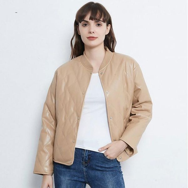 fashion argyle padded jacket women pu faux leather long sleeve coat female loose casual ladies winter jackets 2021 women's, Black;brown
fashion argyle padded jacket women pu faux leather long sleeve coat female loose casual ladies winter jackets 2021 women's, Black;brown