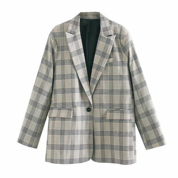 european and american spring women's retro loose plaid double-breasted leisure suit jacket suits & blazers, White;black
european and american spring women's retro loose plaid double-breasted leisure suit jacket suits & blazers, White;black