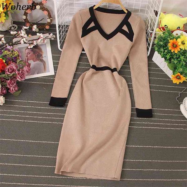 bodycon dress for women fall clothes slim waist knitted dresses v-neck striped contrast color robe vestidos 210519, Black;gray
bodycon dress for women fall clothes slim waist knitted dresses v-neck striped contrast color robe vestidos 210519, Black;gray