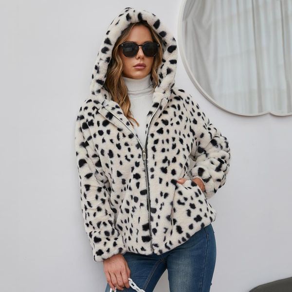 women's fur & faux winter women coat luxury fleece warm zip-up jacket elegant leopard print overcoat thick female plush coats casaco, Black
women's fur & faux winter women coat luxury fleece warm zip-up jacket elegant leopard print overcoat thick female plush coats casaco, Black