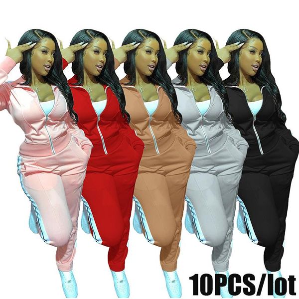 women's two piece pants 10pcs women tracksuit zip up sweatshirt + jogger streetwear set outfits activewear match bulk item wholesale, White
women's two piece pants 10pcs women tracksuit zip up sweatshirt + jogger streetwear set outfits activewear match bulk item wholesale, White