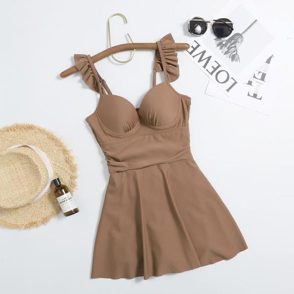 one piece swimdress women ruffle shoulder swimwear solid swimsuit push up bathing suit monokini summer beachwear 2021 one-piece suits
one piece swimdress women ruffle shoulder swimwear solid swimsuit push up bathing suit monokini summer beachwear 2021 one-piece suits