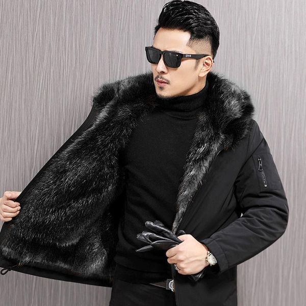 men's down & parkas 2021 faux fur parka men winter jacket fake large size clothing windproof hooded coats lining man coat y116, Black
men's down & parkas 2021 faux fur parka men winter jacket fake large size clothing windproof hooded coats lining man coat y116, Black