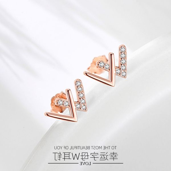 s925 sterling silver letter w earrings female diamond inlaid fashion sense japanese and korean style temperament cool, Golden
s925 sterling silver letter w earrings female diamond inlaid fashion sense japanese and korean style temperament cool, Golden