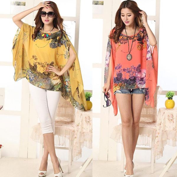 fashion long blouse chiffon batwing sleeve floral print o-neck women girl ladies summer casual shirts loose women's blouses &, White
fashion long blouse chiffon batwing sleeve floral print o-neck women girl ladies summer casual shirts loose women's blouses &, White