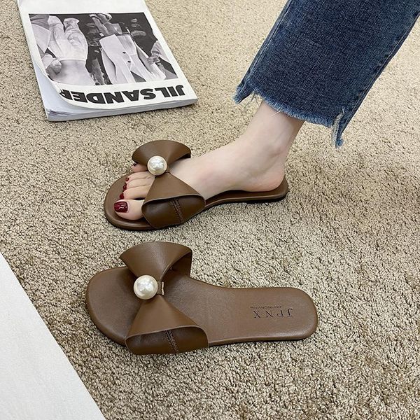 slippers korean shoes summer women's sandals open-toe pearl bow flat for women bottom fashion beach, Black
slippers korean shoes summer women's sandals open-toe pearl bow flat for women bottom fashion beach, Black
