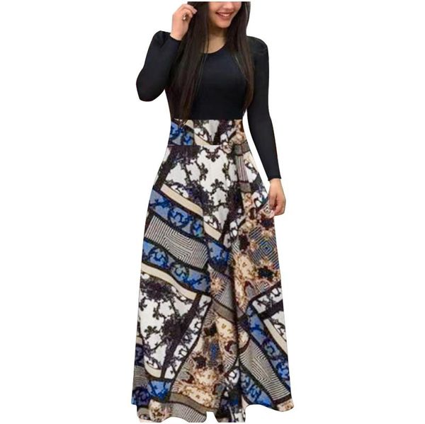casual dresses women winter long sleeve black dress floral printed o-neck patchwork boho prom maxi vestido de mujer, Black;gray
casual dresses women winter long sleeve black dress floral printed o-neck patchwork boho prom maxi vestido de mujer, Black;gray
