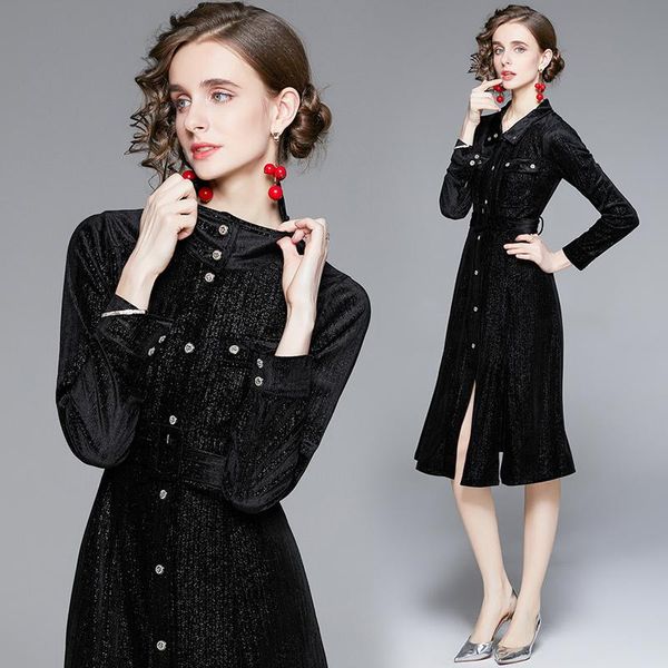 casual dresses make spot 2021 high-end velvet dress shirt and female design feeling accept waist split in, Black;gray
casual dresses make spot 2021 high-end velvet dress shirt and female design feeling accept waist split in, Black;gray
