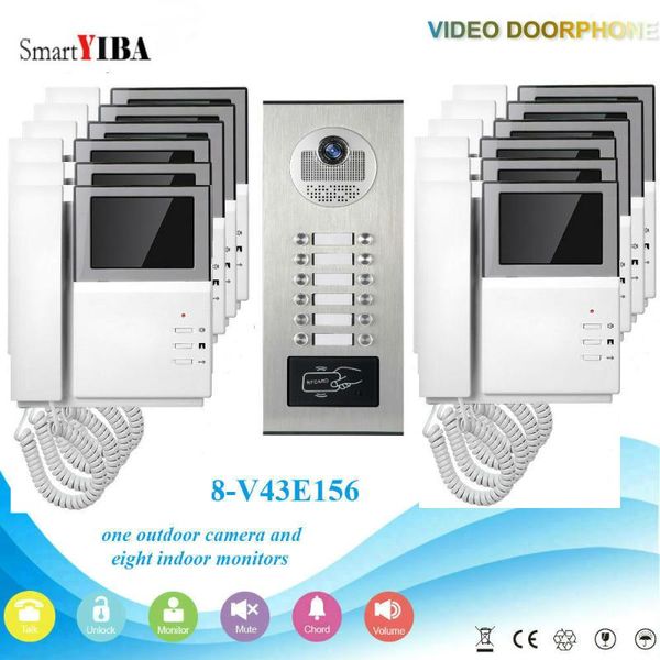 smartyiba 4.3''color wired video door phone intercom system kit rfid access entry camera ir night vision for 5-12 apartments phone
smartyiba 4.3''color wired video door phone intercom system kit rfid access entry camera ir night vision for 5-12 apartments phone