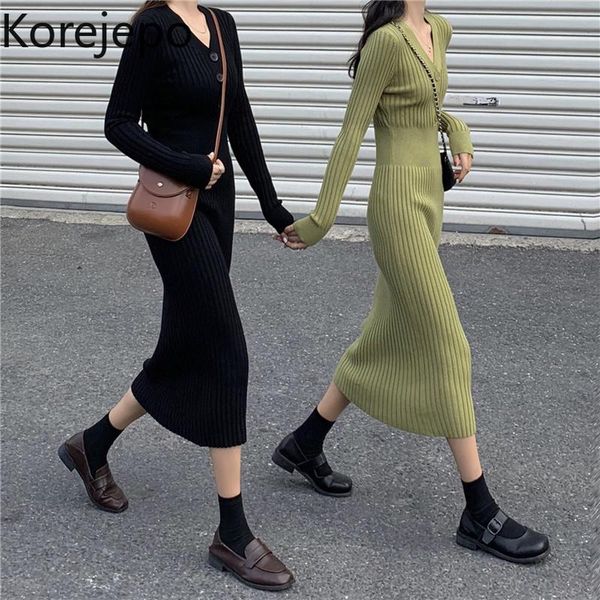 casual dresses korejepo women knitted dress 2021 autumn winter v-neck long sleeve tight-fitting black mid-length bottomming, Black;gray
casual dresses korejepo women knitted dress 2021 autumn winter v-neck long sleeve tight-fitting black mid-length bottomming, Black;gray