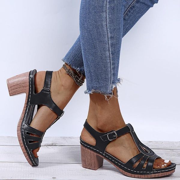 sandals summer women buckle straps sewing woman thick heels ladies open toe pumps 2021 female beach shoes plus size 43 footwear, Black
sandals summer women buckle straps sewing woman thick heels ladies open toe pumps 2021 female beach shoes plus size 43 footwear, Black