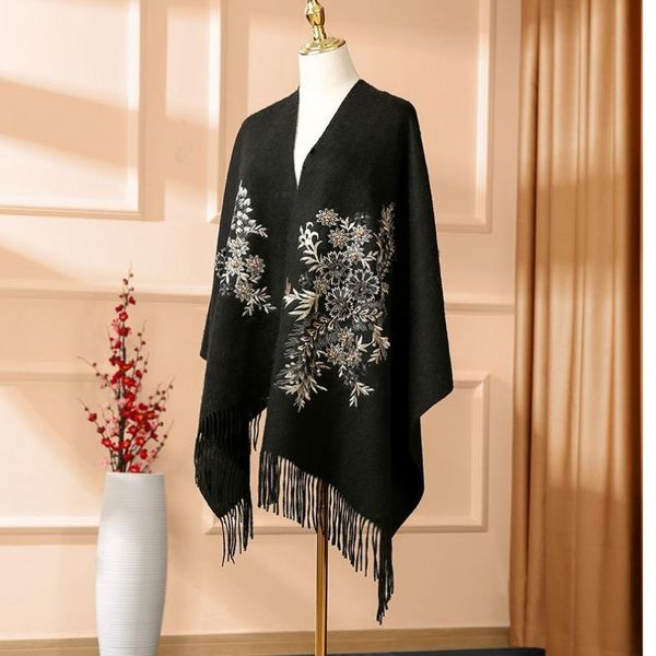 scarves women luxury winter scarf shawl cape 100% wool wraps foulard with embroidery and beading 200*60cm, Blue;gray
scarves women luxury winter scarf shawl cape 100% wool wraps foulard with embroidery and beading 200*60cm, Blue;gray